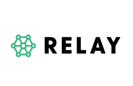 A logo for relay, an open source platform.