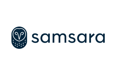 A logo of the company samsara