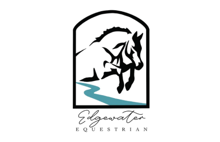 A horse running in the water with a river behind it.